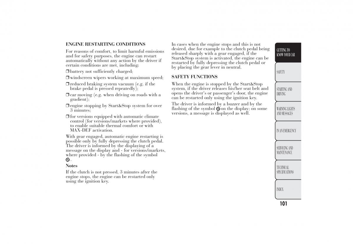 Lancia Ypsilon II 2 owners manual / page 105