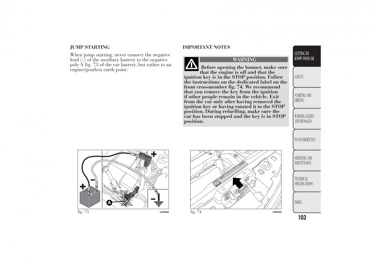 Lancia Ypsilon II 2 owners manual / page 107