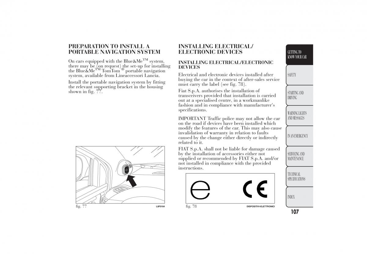 Lancia Ypsilon II 2 owners manual / page 111