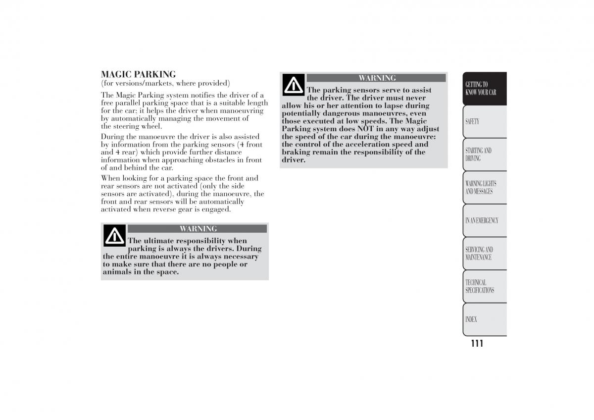 Lancia Ypsilon II 2 owners manual / page 115