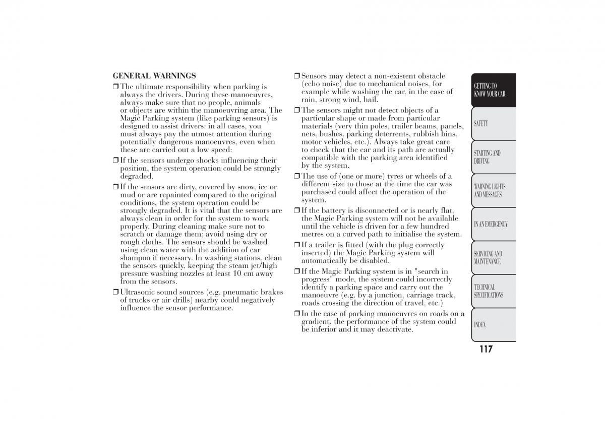 Lancia Ypsilon II 2 owners manual / page 121