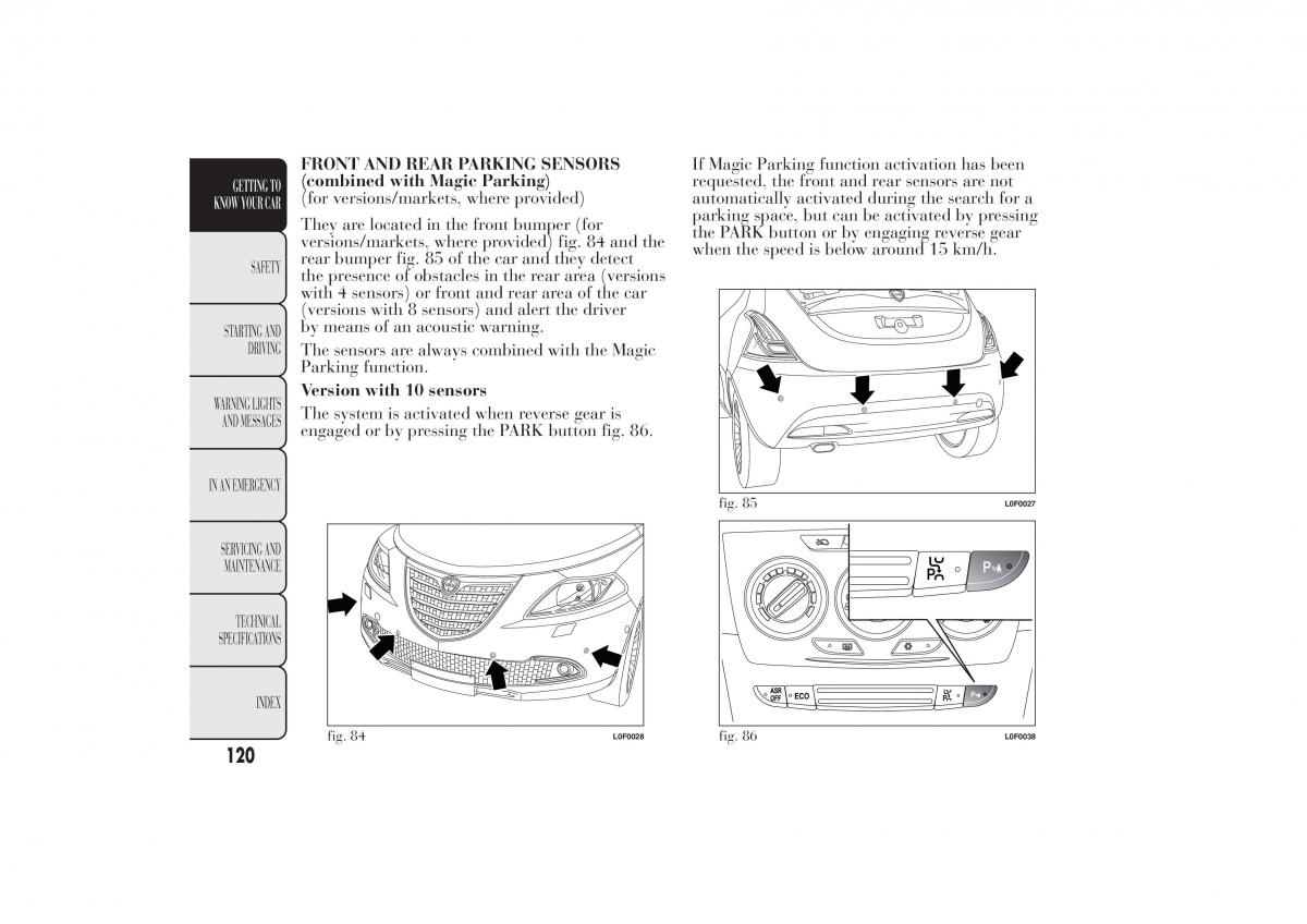 Lancia Ypsilon II 2 owners manual / page 124