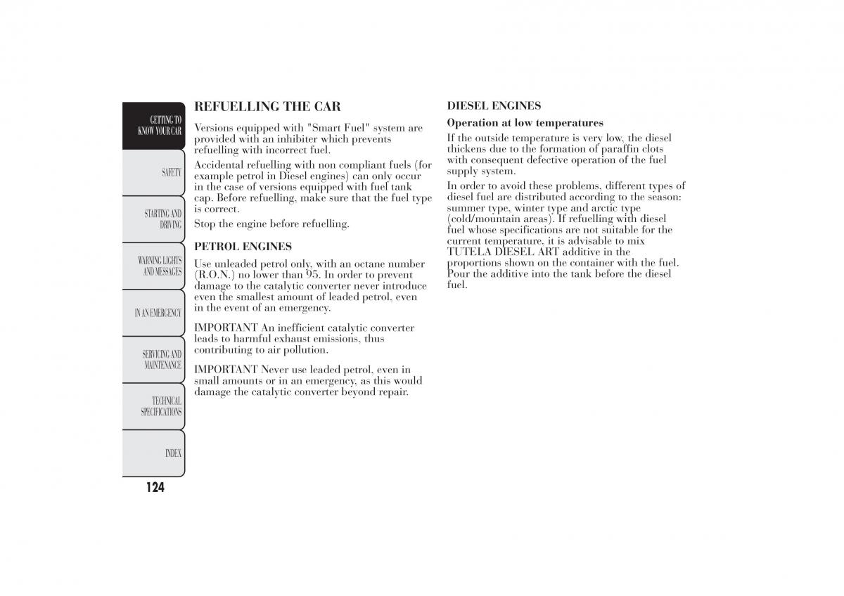 Lancia Ypsilon II 2 owners manual / page 128