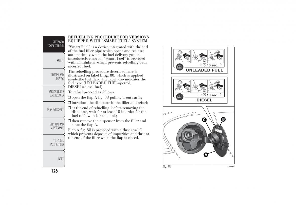 Lancia Ypsilon II 2 owners manual / page 130