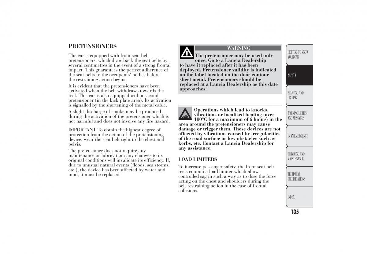 Lancia Ypsilon II 2 owners manual / page 139