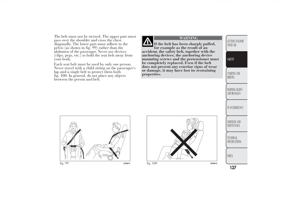 Lancia Ypsilon II 2 owners manual / page 141