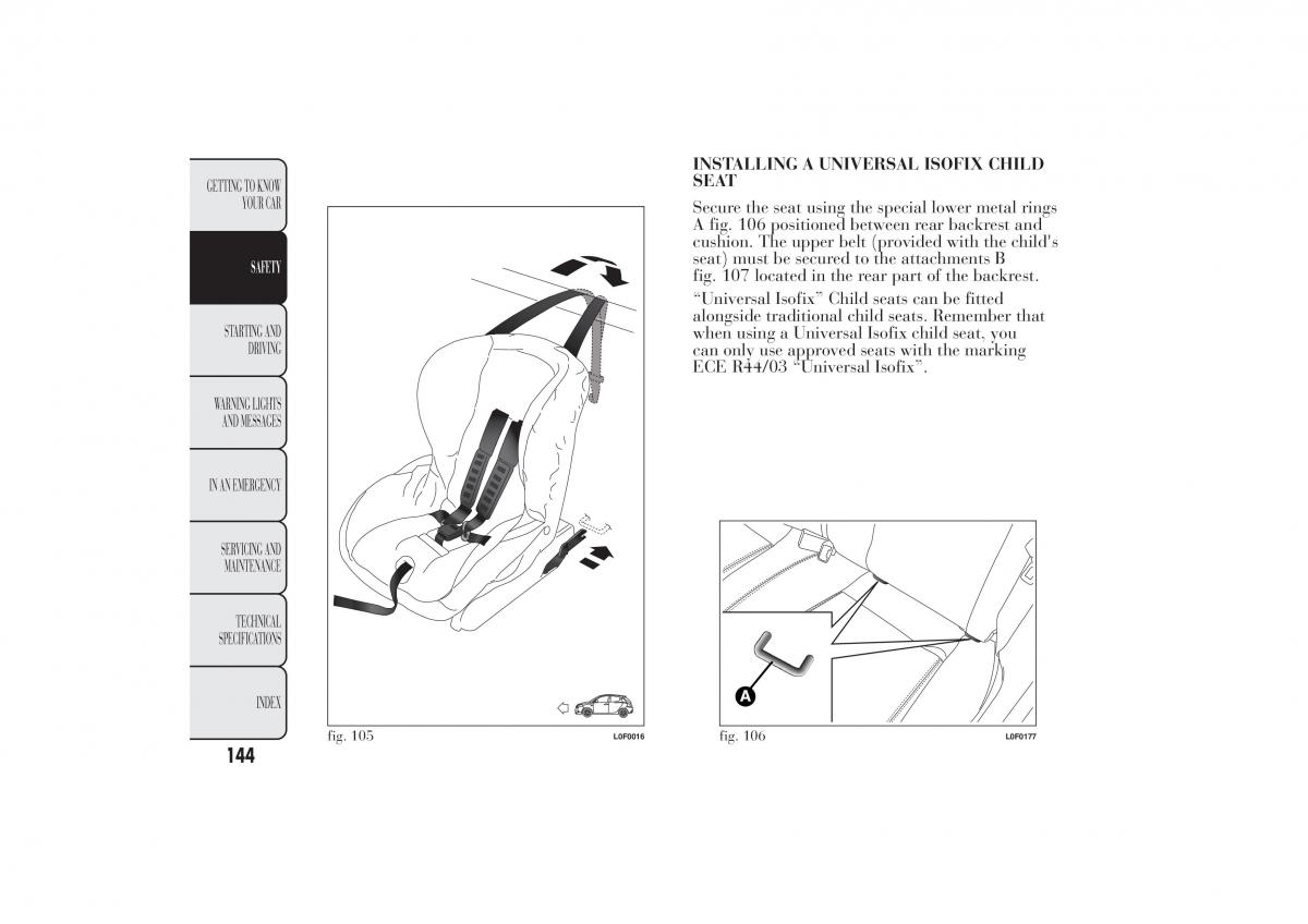 Lancia Ypsilon II 2 owners manual / page 148