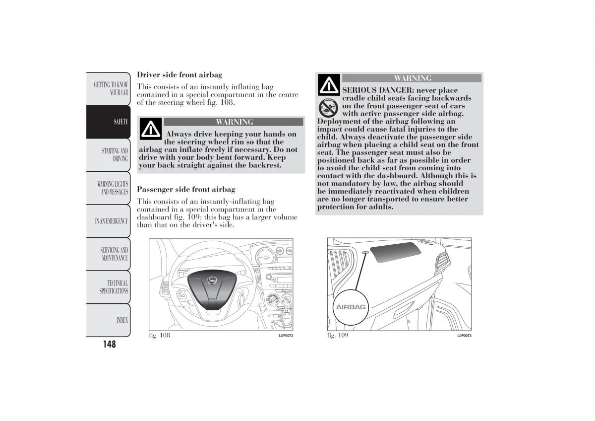 Lancia Ypsilon II 2 owners manual / page 152