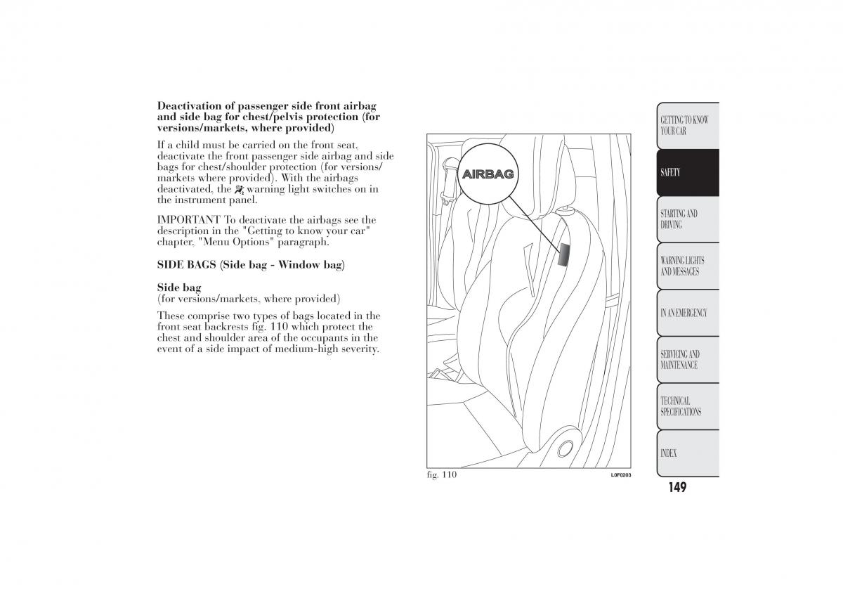 Lancia Ypsilon II 2 owners manual / page 153