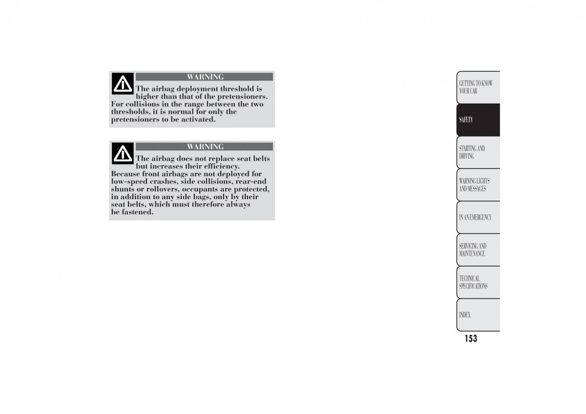 Lancia Ypsilon II 2 owners manual / page 157