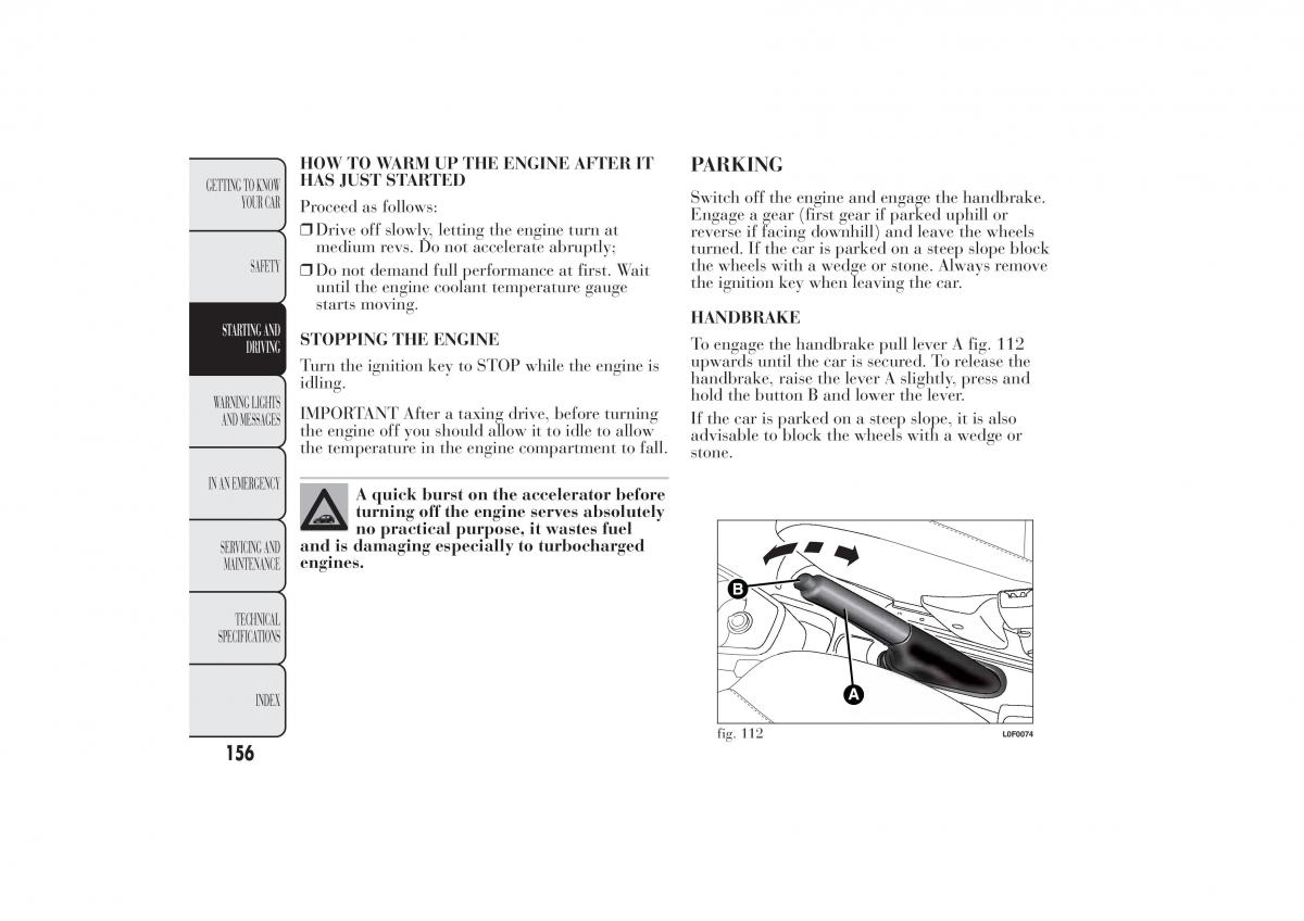 Lancia Ypsilon II 2 owners manual / page 160