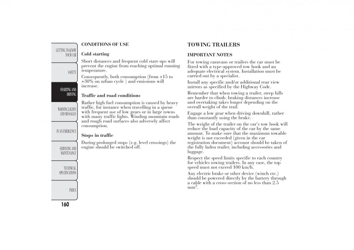 Lancia Ypsilon II 2 owners manual / page 164