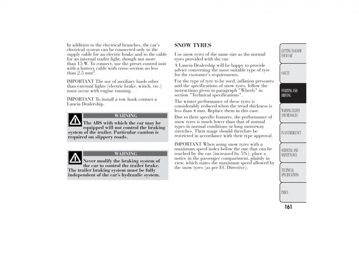 Lancia Ypsilon II 2 owners manual / page 165