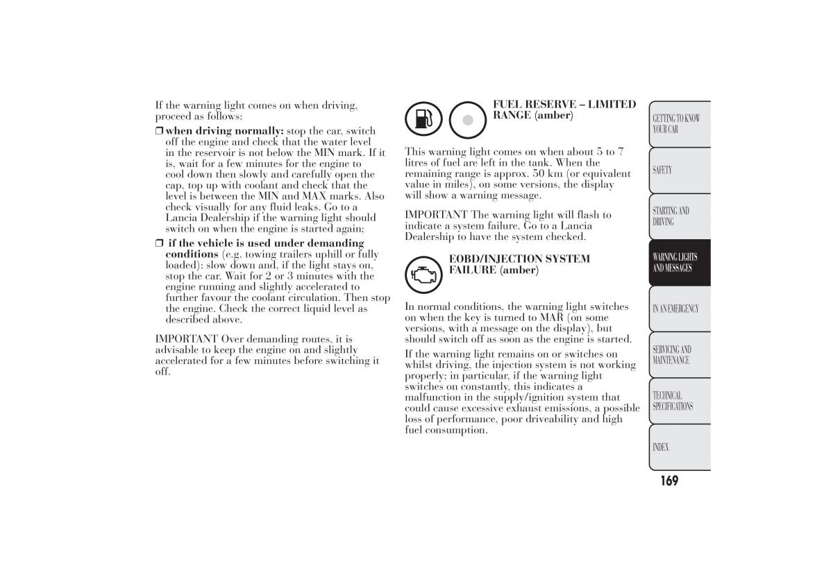 Lancia Ypsilon II 2 owners manual / page 173