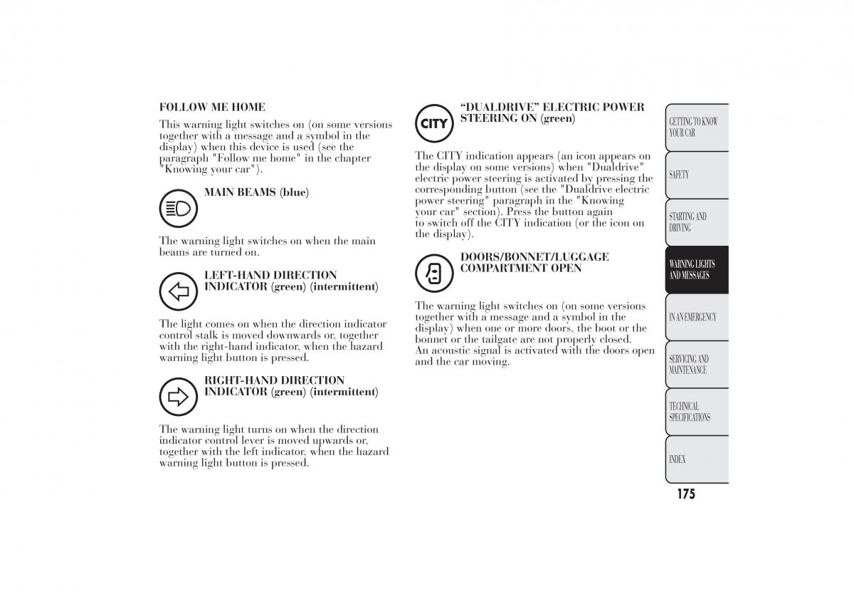 Lancia Ypsilon II 2 owners manual / page 179