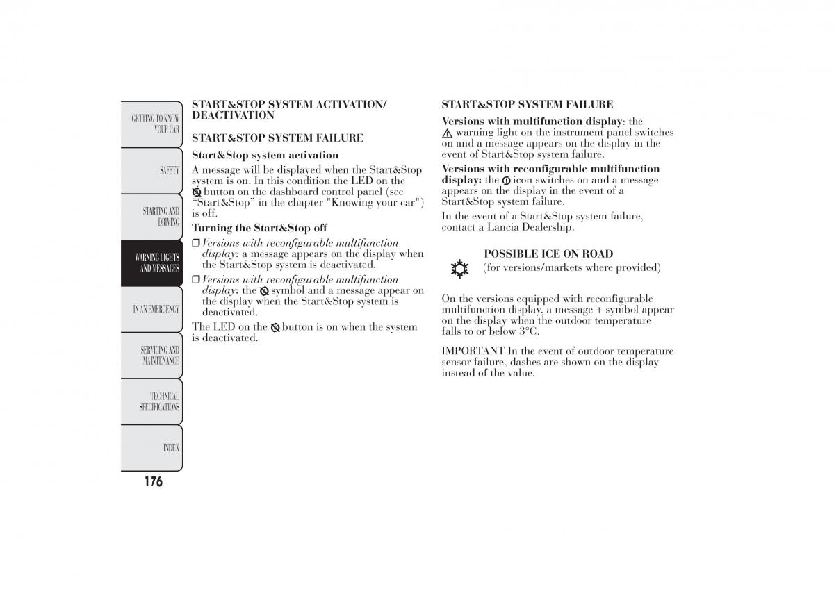 Lancia Ypsilon II 2 owners manual / page 180