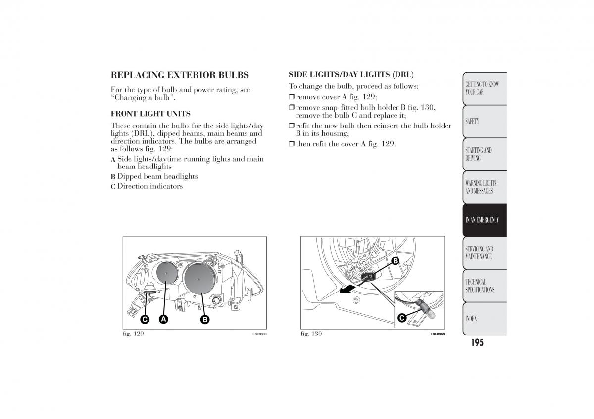 Lancia Ypsilon II 2 owners manual / page 199