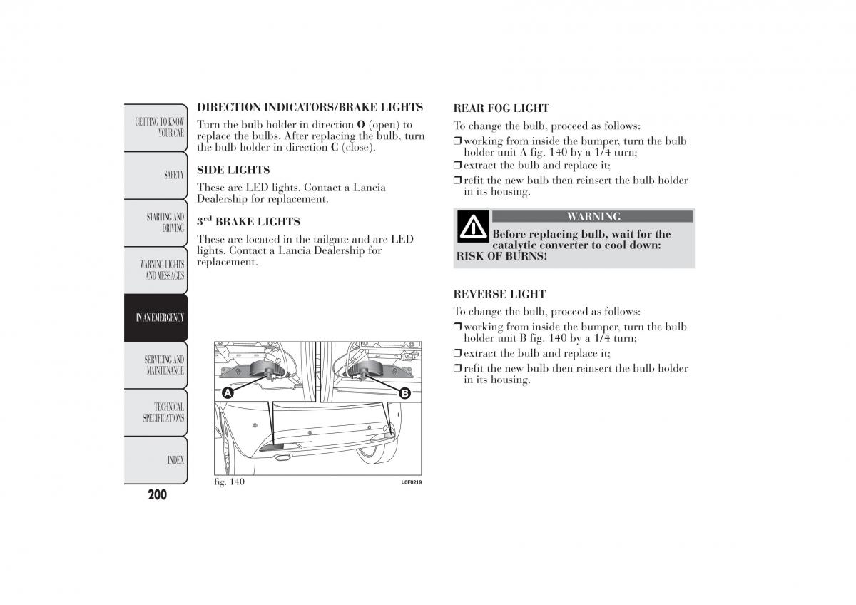 Lancia Ypsilon II 2 owners manual / page 204