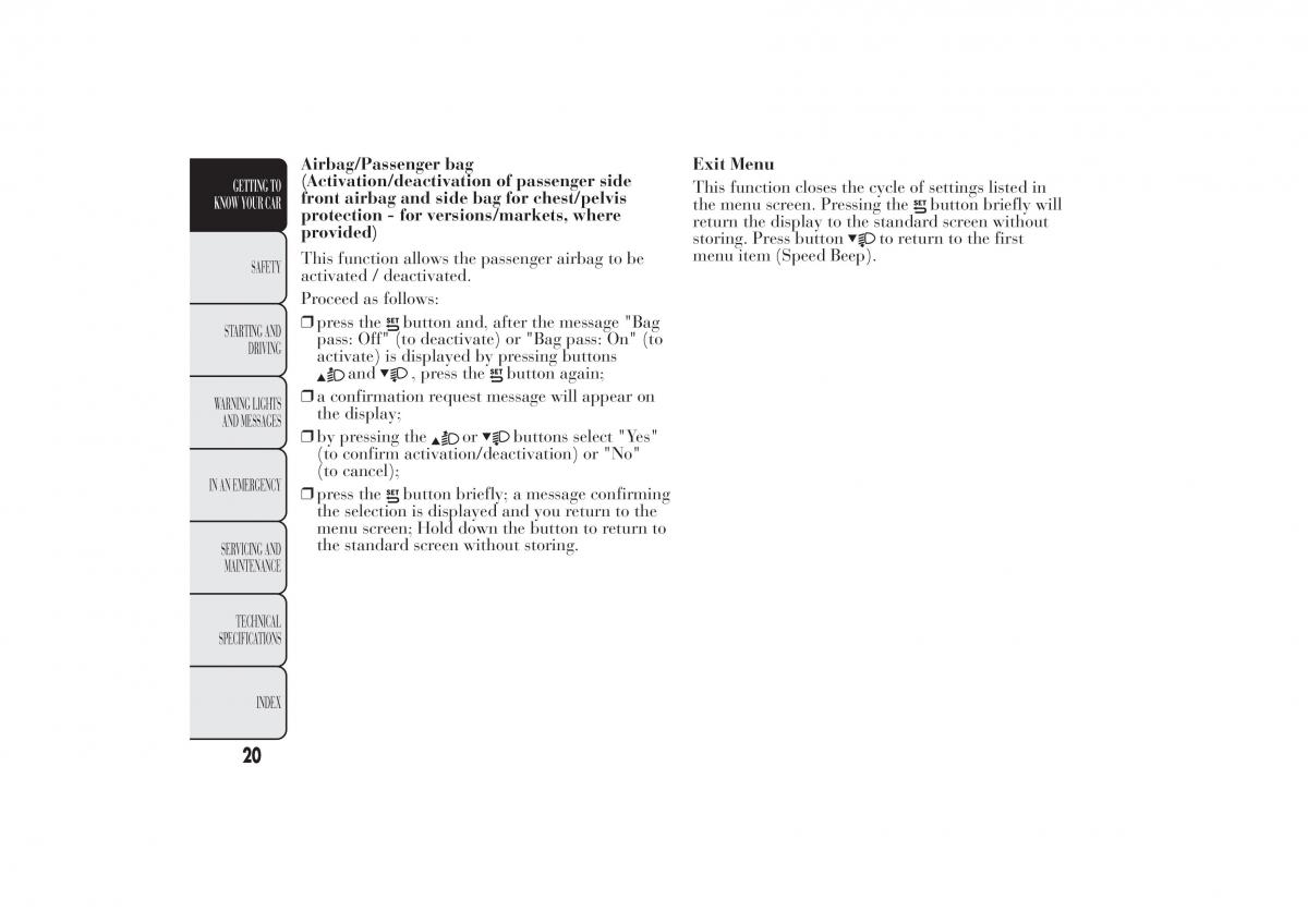 Lancia Ypsilon II 2 owners manual / page 24