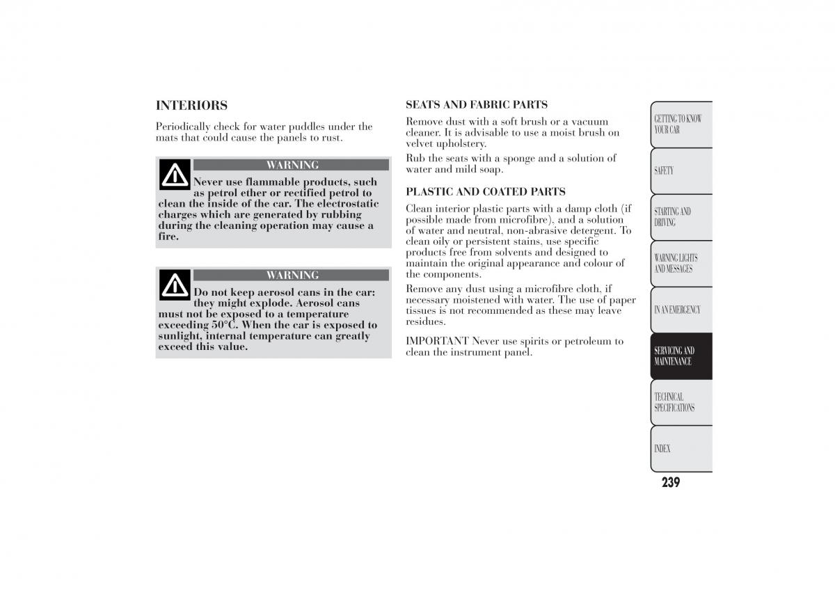 Lancia Ypsilon II 2 owners manual / page 243