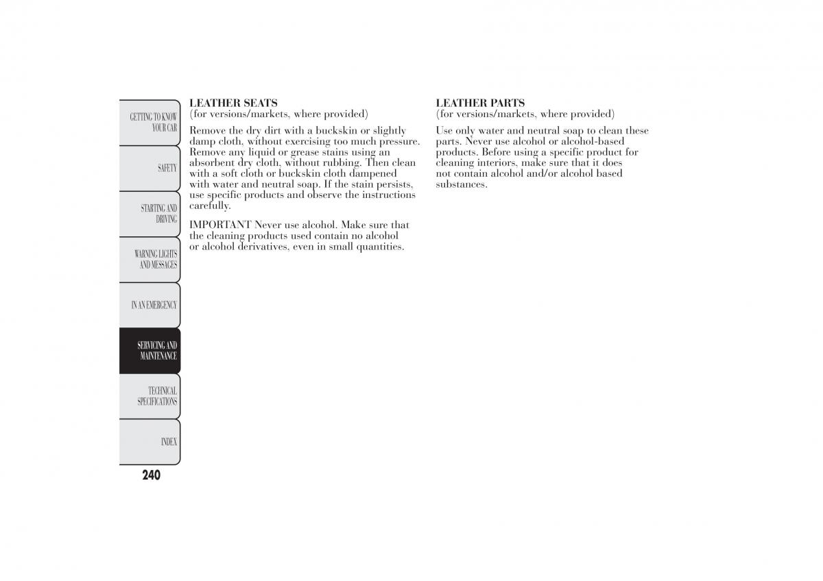 Lancia Ypsilon II 2 owners manual / page 244