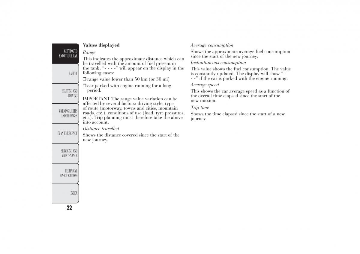 Lancia Ypsilon II 2 owners manual / page 26