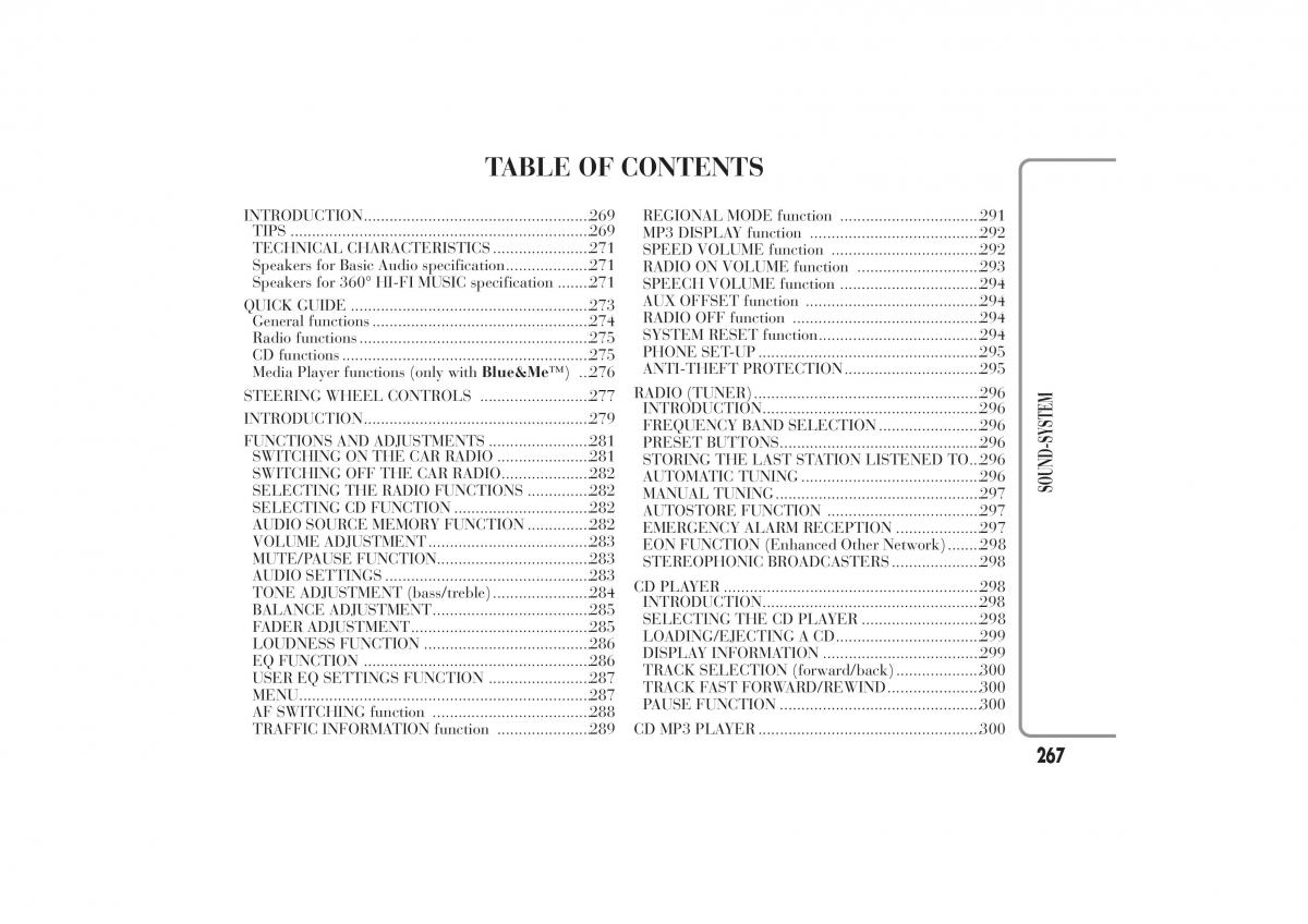 Lancia Ypsilon II 2 owners manual / page 271