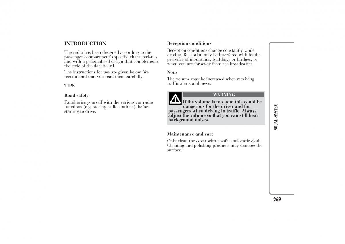 Lancia Ypsilon II 2 owners manual / page 273