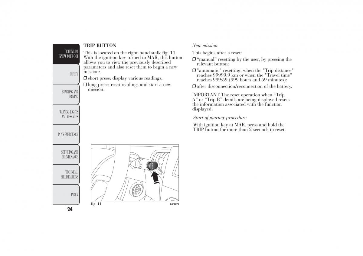 Lancia Ypsilon II 2 owners manual / page 28