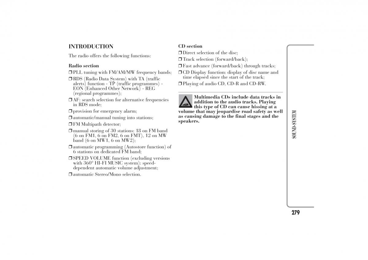 Lancia Ypsilon II 2 owners manual / page 283