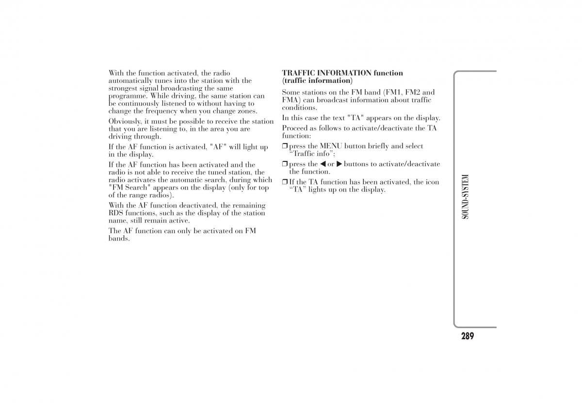 Lancia Ypsilon II 2 owners manual / page 293