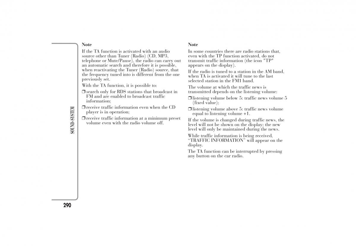 Lancia Ypsilon II 2 owners manual / page 294