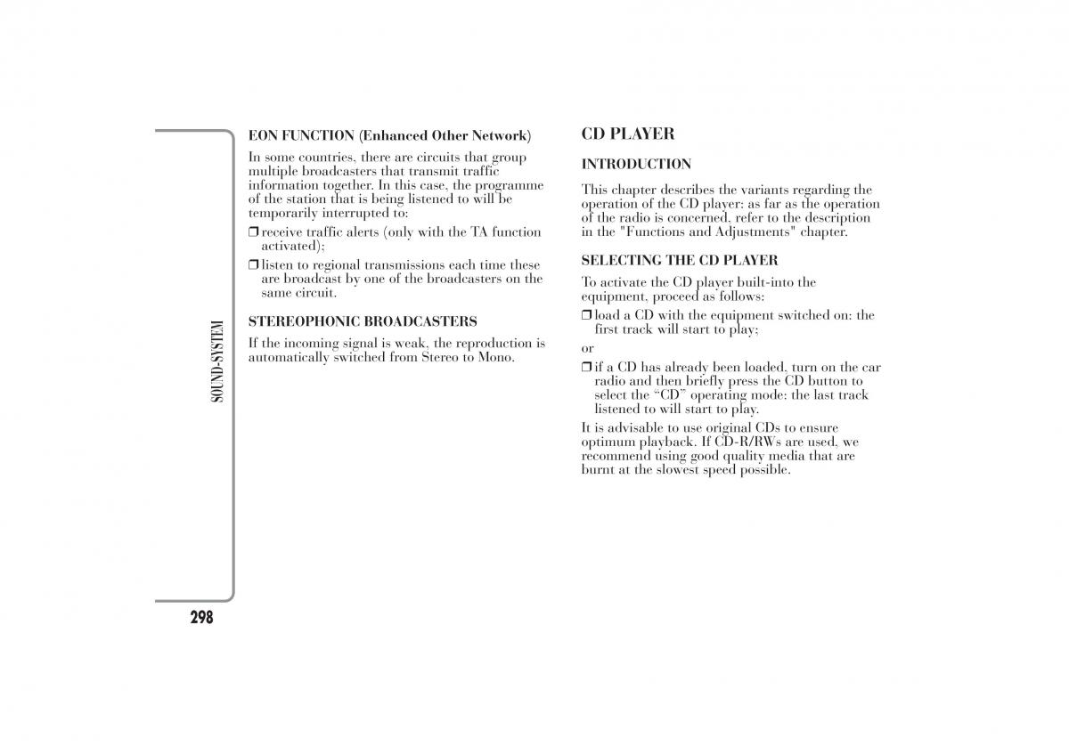 Lancia Ypsilon II 2 owners manual / page 302