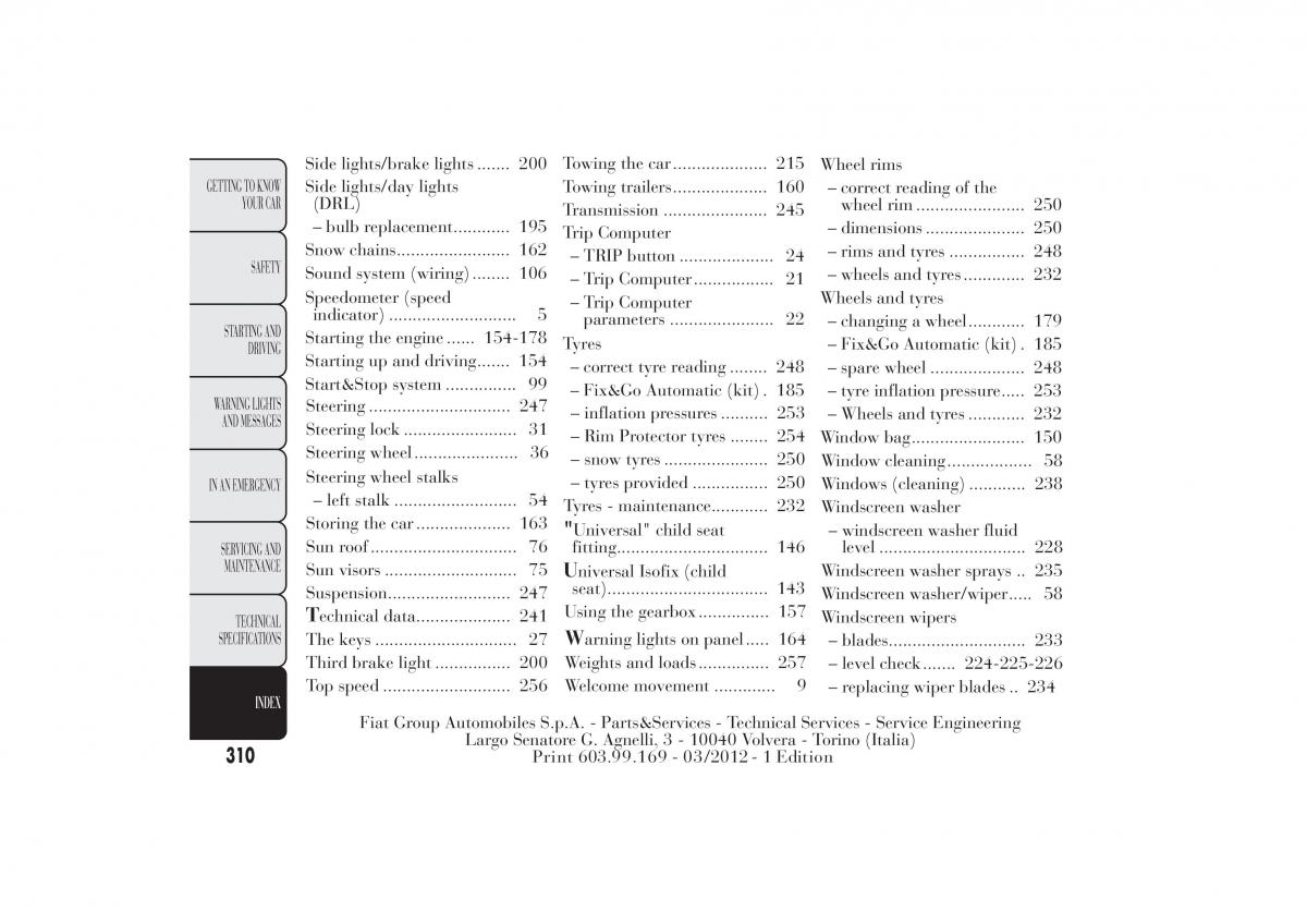 Lancia Ypsilon II 2 owners manual / page 314