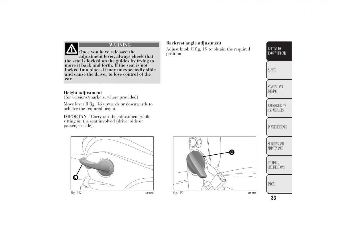 Lancia Ypsilon II 2 owners manual / page 37