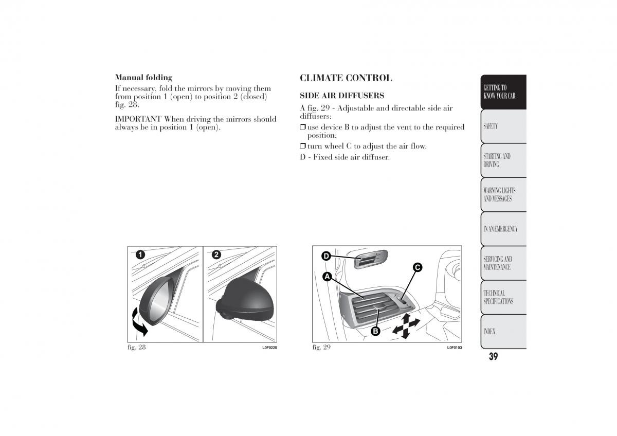 Lancia Ypsilon II 2 owners manual / page 43