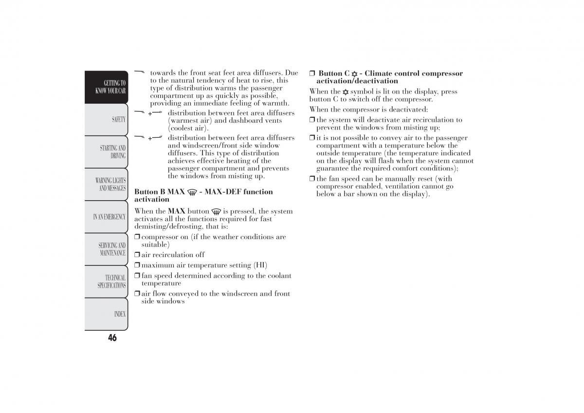 Lancia Ypsilon II 2 owners manual / page 50