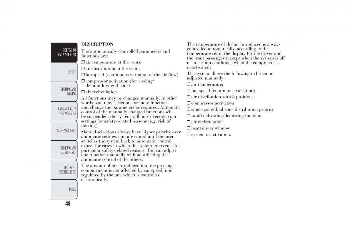 Lancia Ypsilon II 2 owners manual / page 52