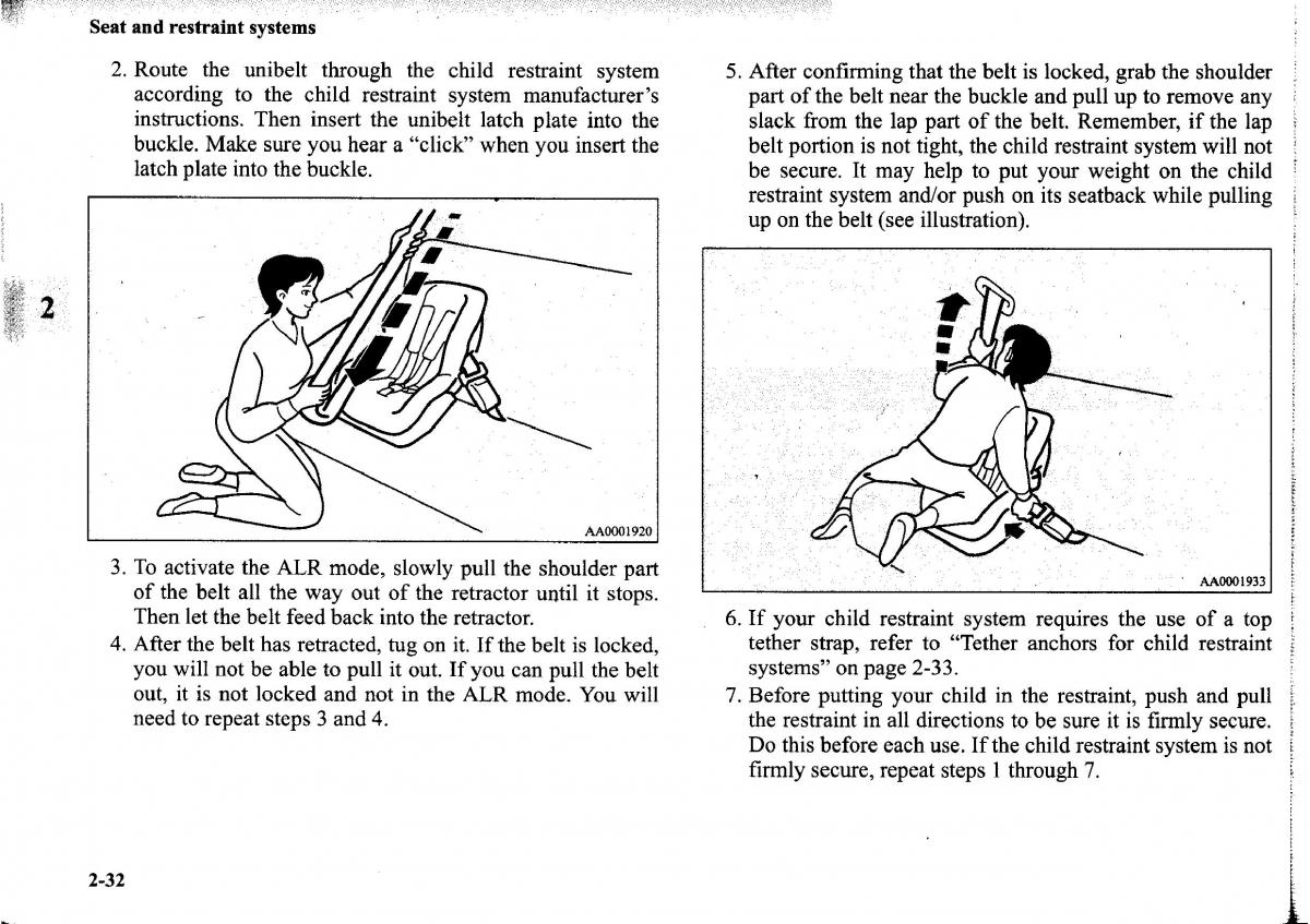 Mitsubishi Outlander I 1 owners manual / page 56