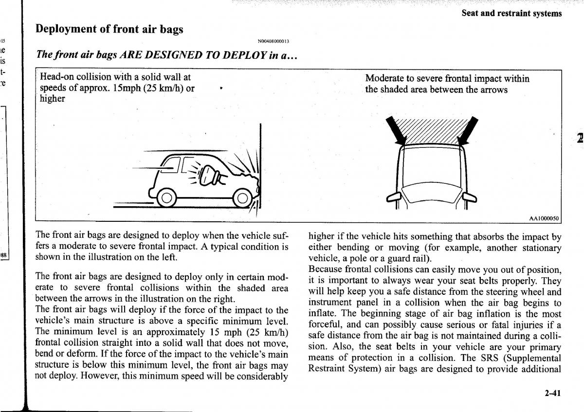 Mitsubishi Outlander I 1 owners manual / page 65