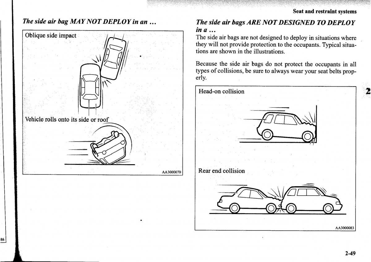 Mitsubishi Outlander I 1 owners manual / page 73