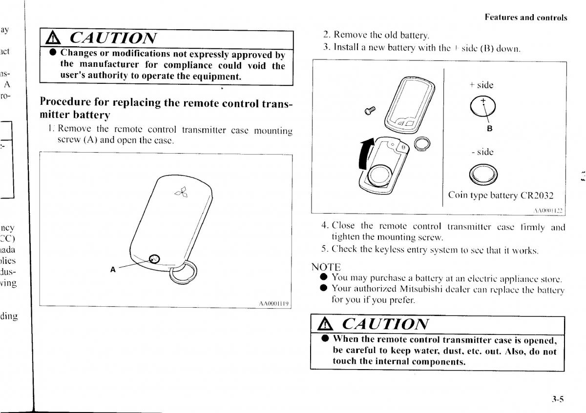 Mitsubishi Outlander I 1 owners manual / page 82