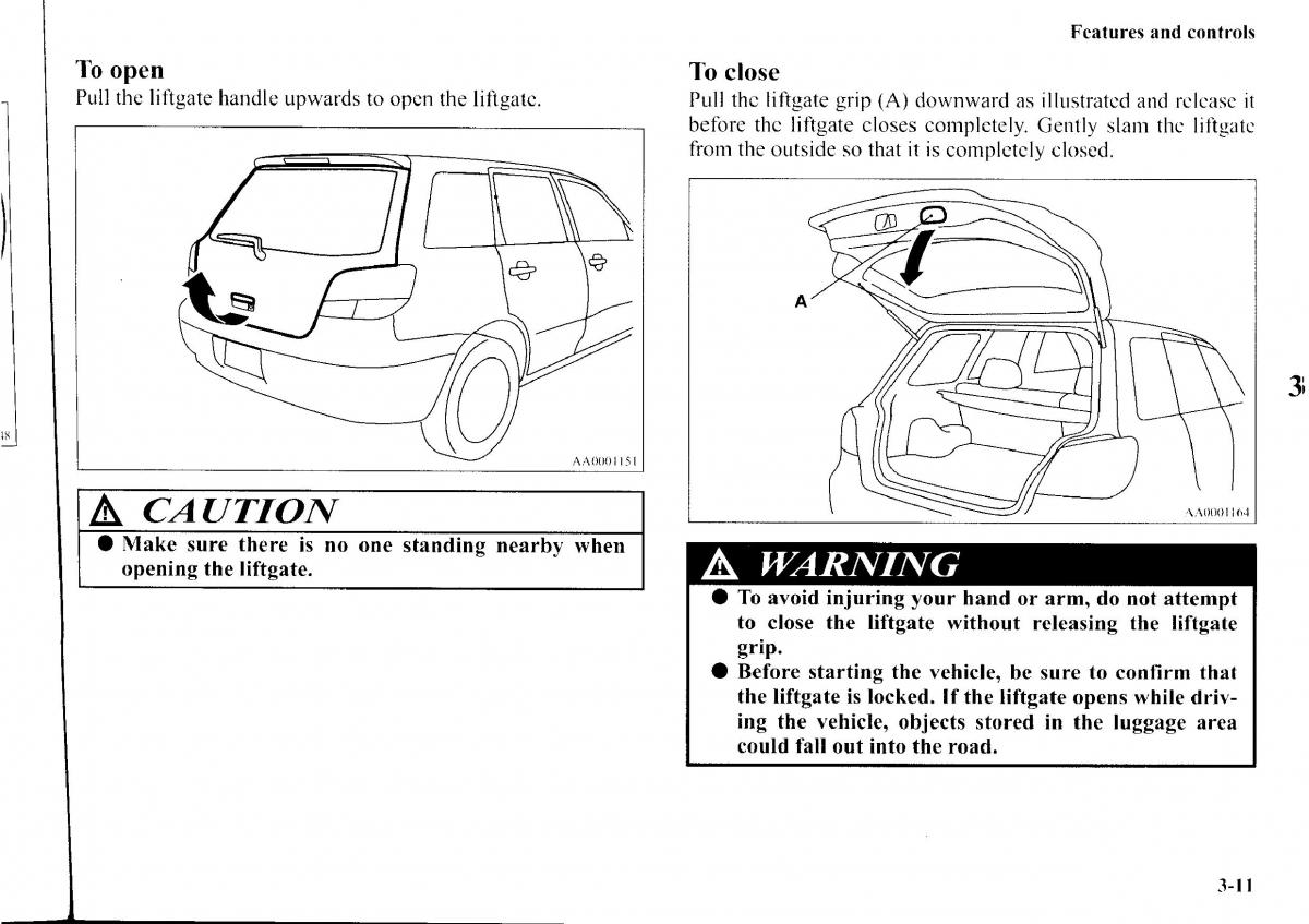 Mitsubishi Outlander I 1 owners manual / page 87