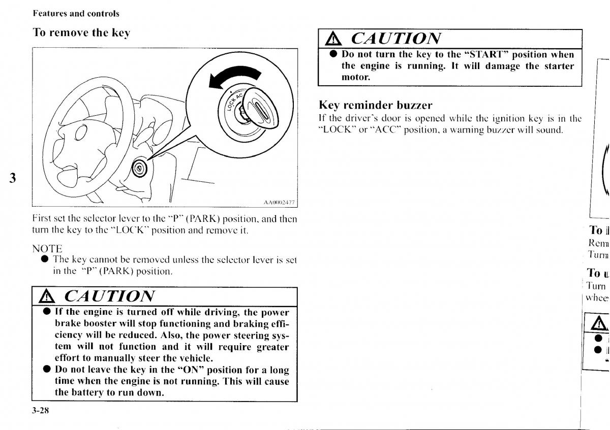 Mitsubishi Outlander I 1 owners manual / page 104