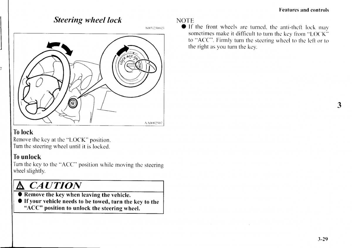 Mitsubishi Outlander I 1 owners manual / page 105