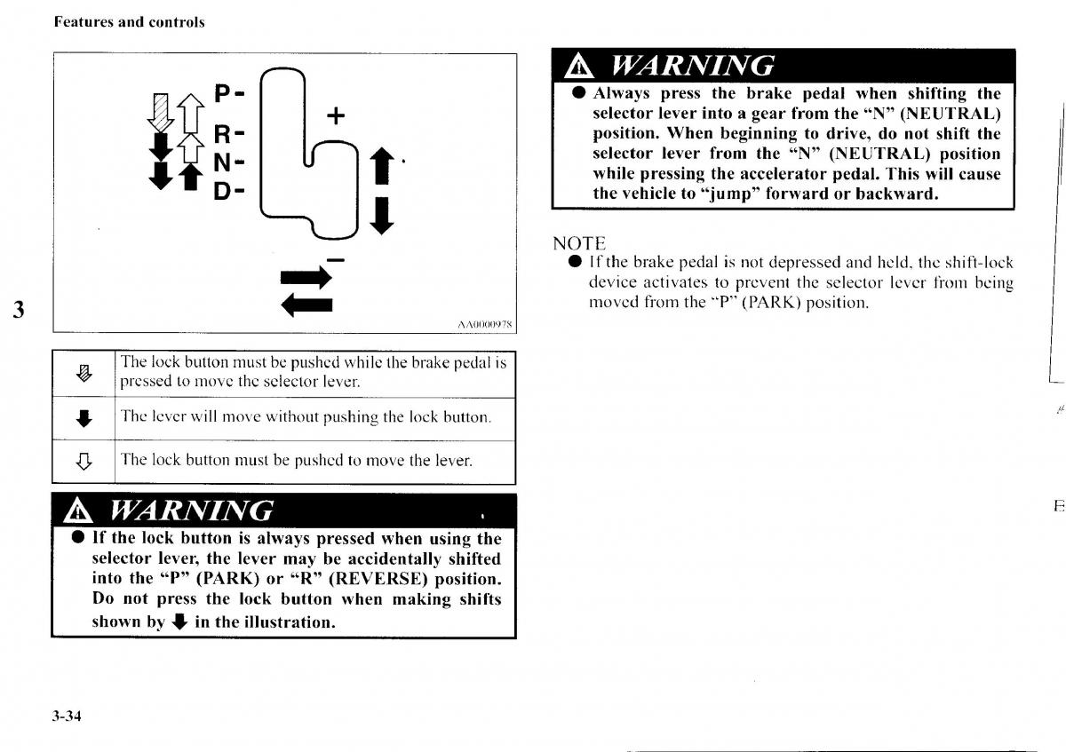 Mitsubishi Outlander I 1 owners manual / page 110