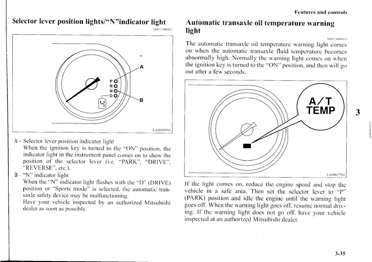 Mitsubishi Outlander I 1 owners manual / page 111