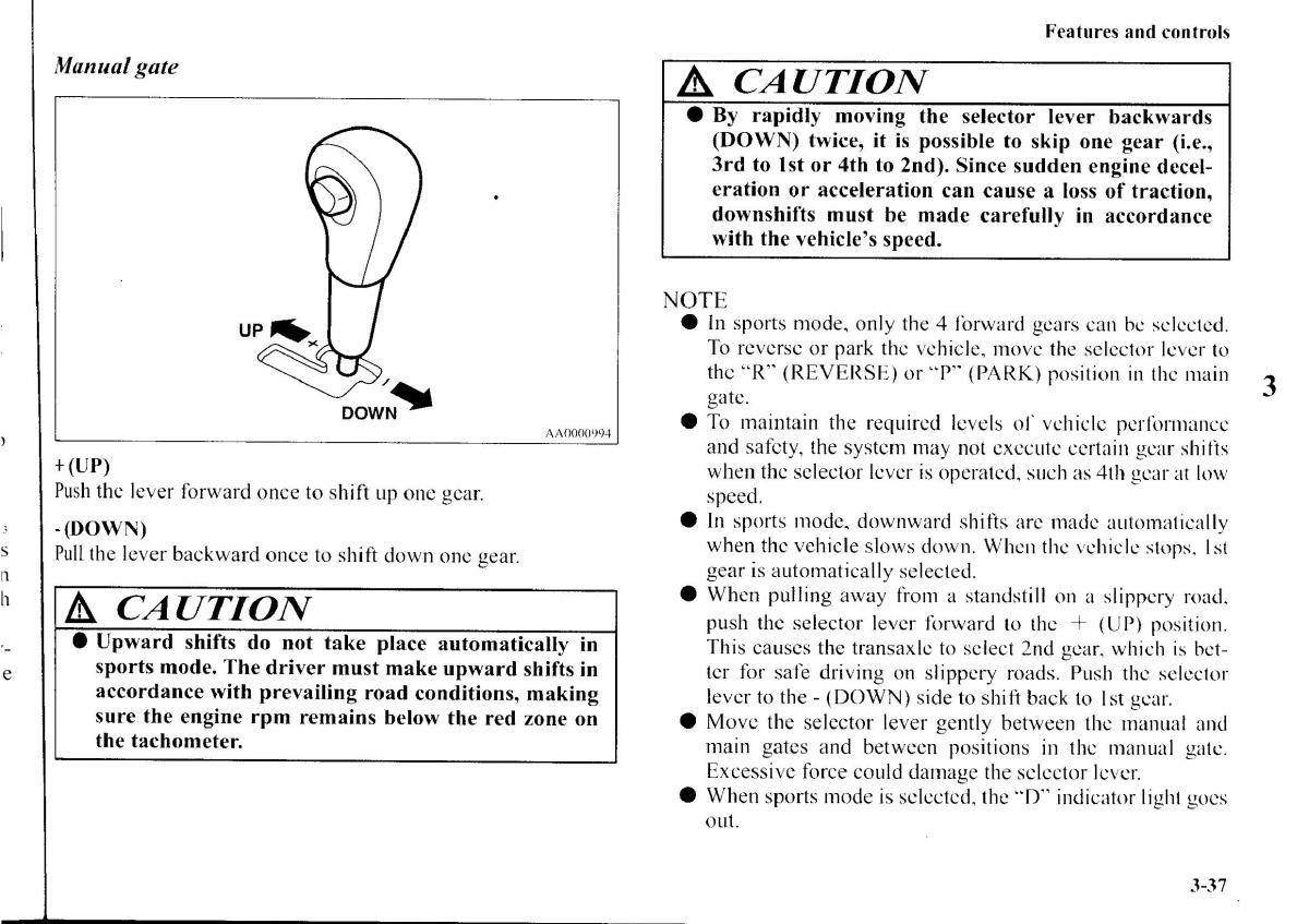 Mitsubishi Outlander I 1 owners manual / page 113