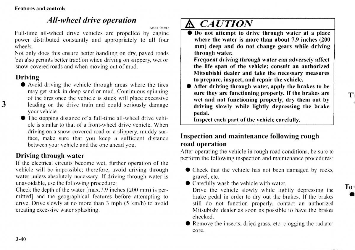 Mitsubishi Outlander I 1 owners manual / page 116