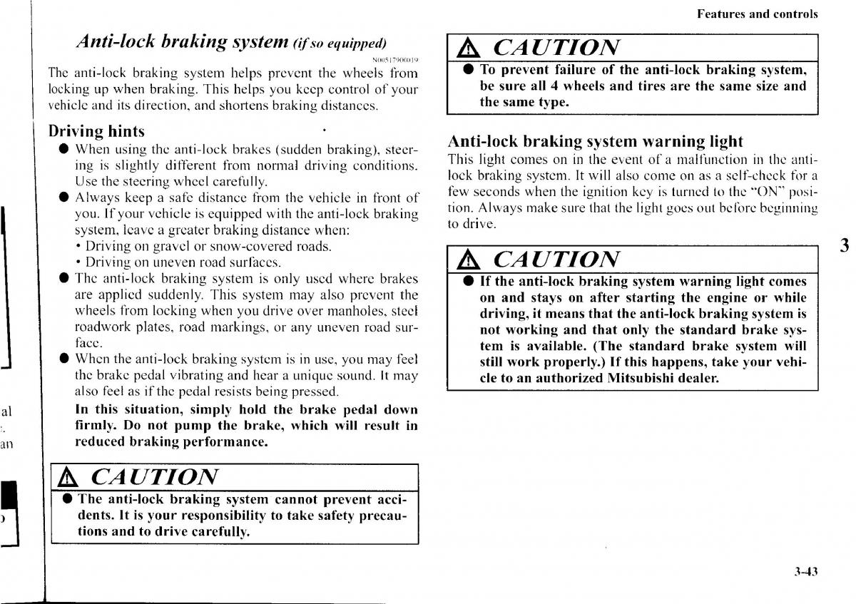 Mitsubishi Outlander I 1 owners manual / page 119